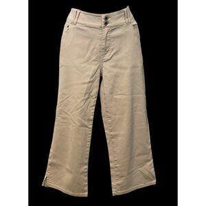 Duck Head Petites Stretch Womens Khaki Capri Pants Size 00P Beige Zip Pockets